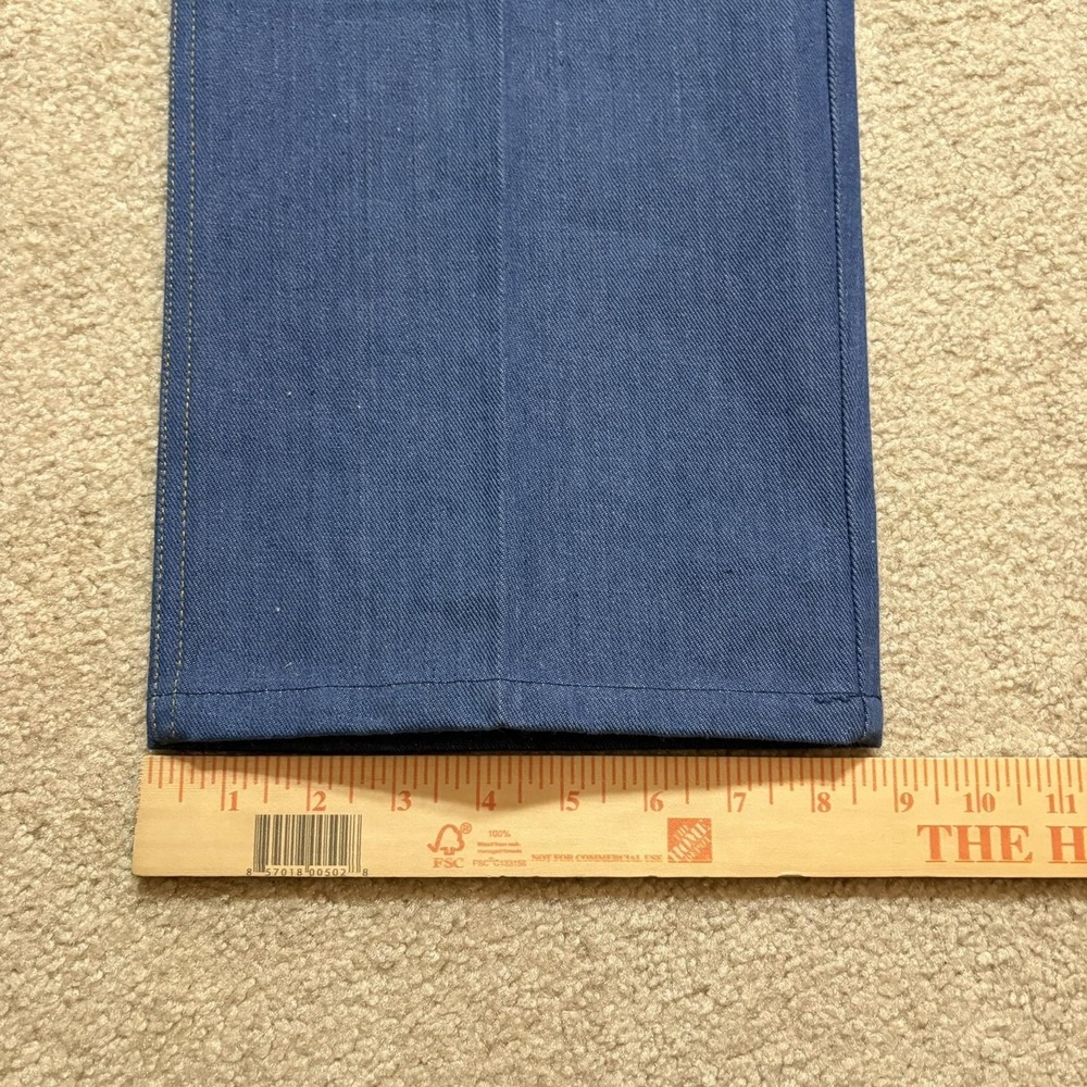 Vtg 1970s Raw Denim Blue Jeans Mens Fit 34x31 Blue Straight Leg Pants - Picture 8 of 13